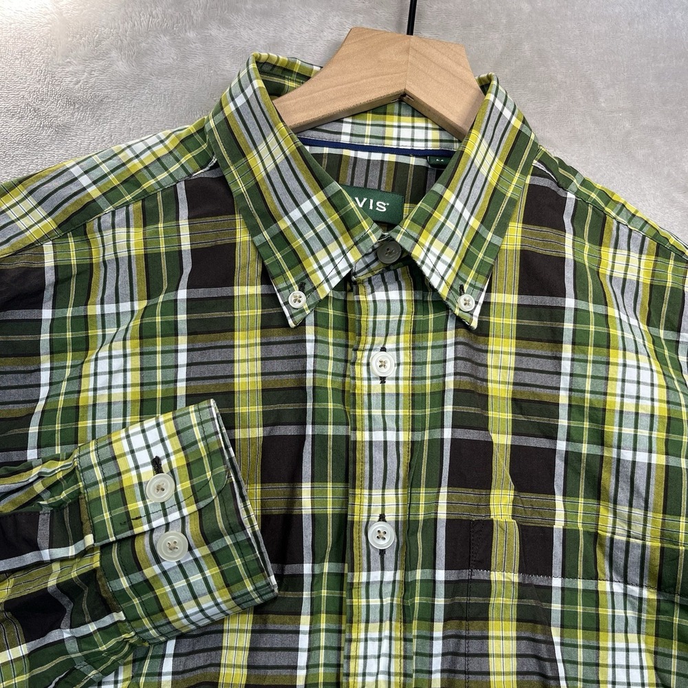 Orvis Plaid Shirt M Green Active Fit Heritage Wash
